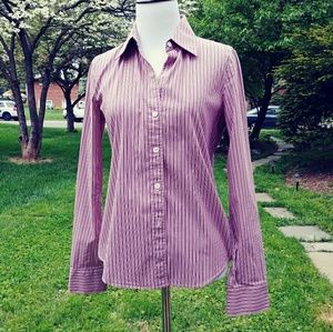 Theory subtle pink stripe shirt